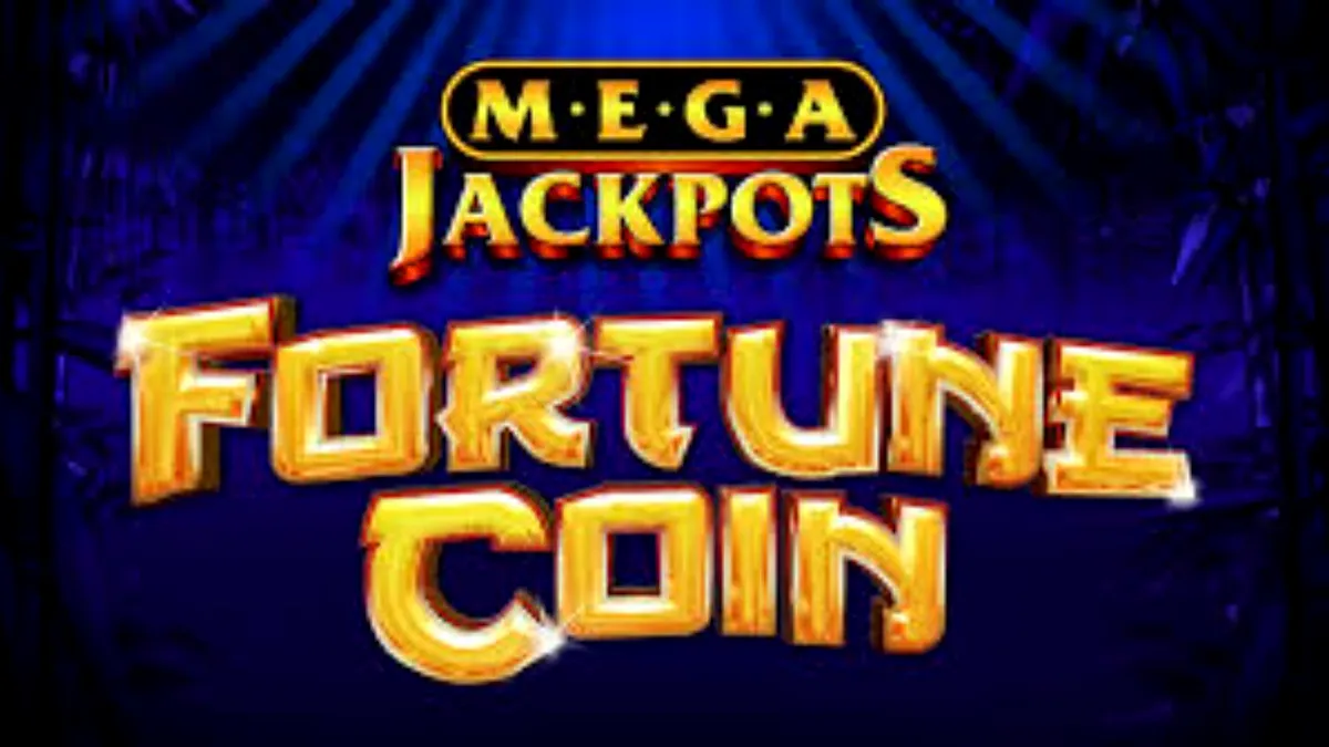 Tampilan visual slot Fortune Coin Mega Jackpot dengan nuansa emas dan simbol naga